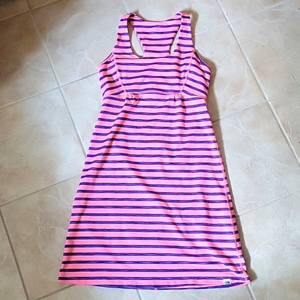 The North Face striped dress in pink and purple size small.
